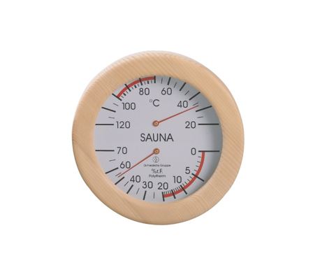 Sauna Thermo-Hygrometer rond hout
